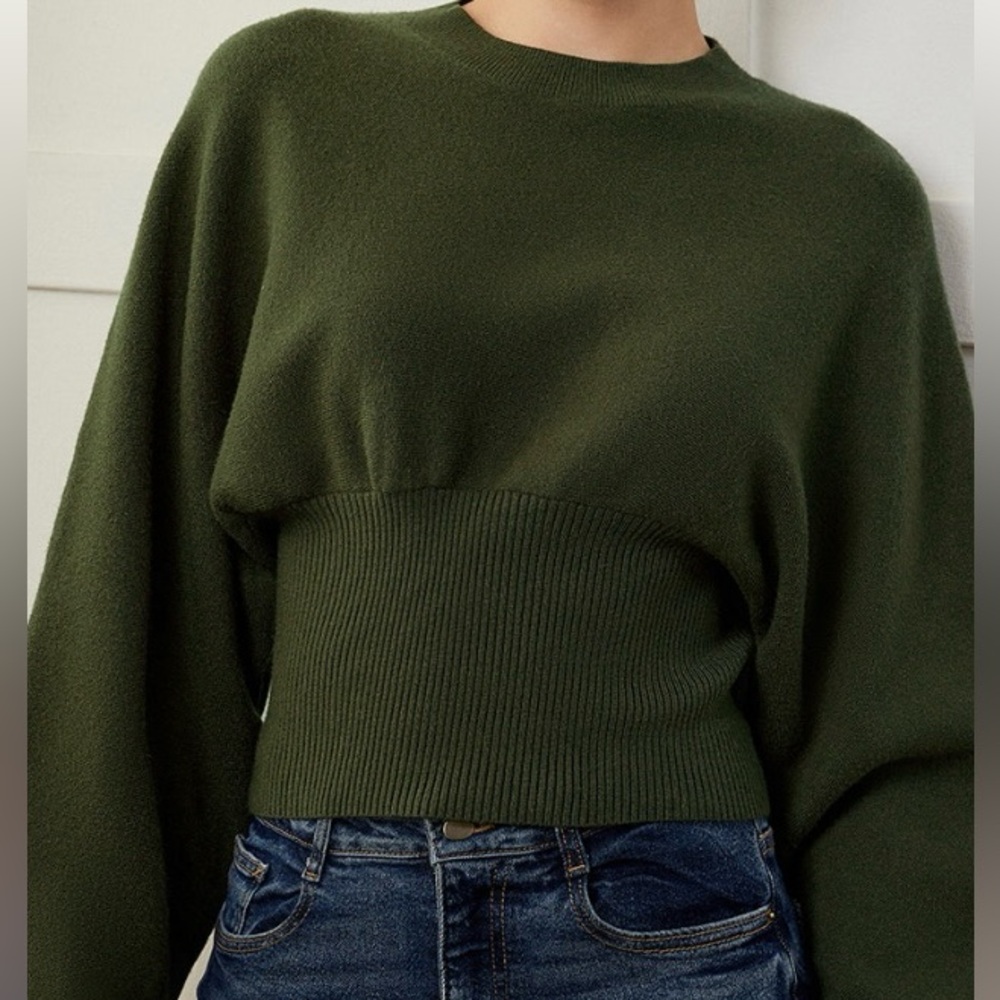Dark olive Green Knit Sweater